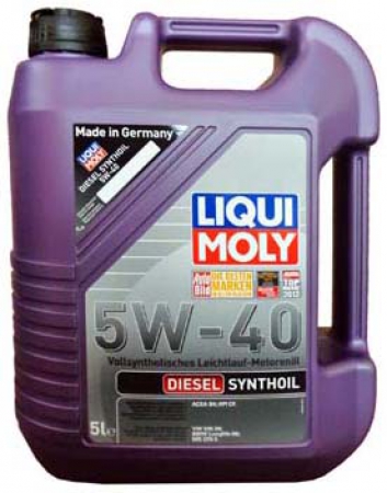 LiquiMoly 5W40 Diesel Synthoil (5L) масло мотор.!син.\API CF,ACEA B4-04: MB 229.3,BMW LL-98,VW505.00