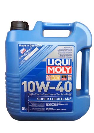 LiquiMoly 10W40 Super Leichtlauf (5L) масло мотор.!син.\API SL/CF,ACEA A3-04/B4-04:MB229.1,VW,Peug L