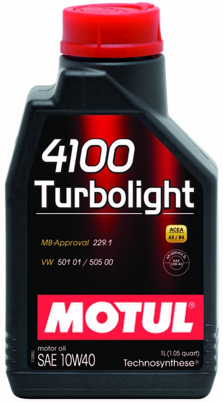 Моторное масло MOTUL 4100 TURBOLIGHT, 10W-40, 1 л, 102774