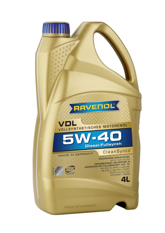 Моторное масло RAVENOL VDL, 5W-40, 4л, 4014835723795