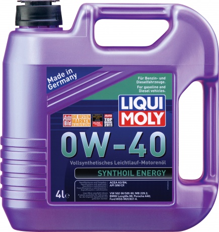 LiquiMoly 0W40 Synthoil Energy (4L) масло мотор.!син.\API SM/CF,ACEA A3/B4,VW 502.00/505.00,MB 229.3